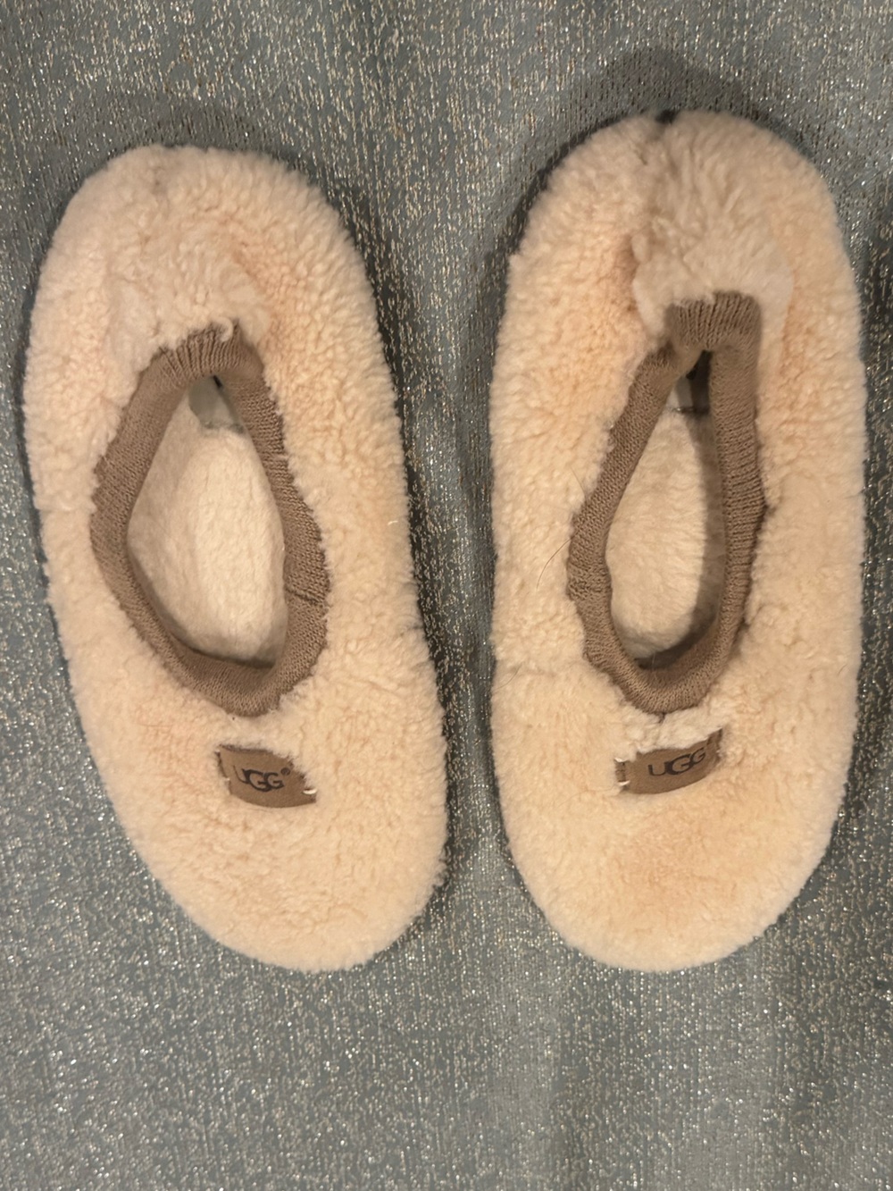 UGG fur ballet style slippers